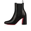 Kvinnor Slim and Elegant Red Soled Boots Short 85 Mm Heel Exquisite Simplicity Timeless Style kan matcha vilken outfit som helst