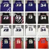 Vintage Stitched Mitchell and Ness Basketball Jerseys Retro Allen 3 Iverson Black White Jersey Mitchell Ness 1996-97-98 2003-04 Purple