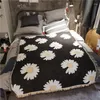 Filtar Daisy Flower European Sticke Line Filt kastar bomullstryckt soffa Dammskydd Bäddar luftkonditionering