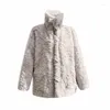 Women's Fur Women Winter Thick Copy Girl Horn Buckle Coat Ladies Fashion Warm Loose Lapel Plus Size Soft Plush ZY33