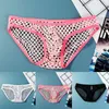 Cuecas lingerie cuecas para homens sexy mass de malha de malha de malha de calcinha de calcinha de biquíni u