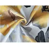 Curtain Shower Waterproof -Bathroom Flower Floral Large Blooms Fabric Print Design Bath Curtains 180 180CM Yellow/Pink