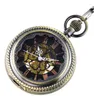 Pocket Watches 5pcs/lot Watch Mechanical Petals Retro Fashion Simple Engraving Handmade Round Men Women For Gift