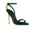 Luxury Designers Dress SATIN PADLOCK POINTY NAKED SANDAL Sandal Thin High Heel Women Real Leather Narrow Band Metal Lock Decor Sandalias Summer Party Shoes Sandals