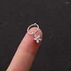 Hoop Earrings 1 PCS Trendy Small Zircon Flower Charm Ear Cuff Earring Women Men Classic 8mm Closed Circle Piercing Jewelry