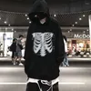 Men's Hoodies 2022 Spring And Autumn American High Street Tide Brand Skeleton Bone Printing Hip Hop Loose Sweater Net Red Men Women