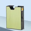 Senaste f￤rgglada vindt￤t cigarettfodral Multifunktion USB Lighter Kit Shell Plast Aluminium Innovativ design R￶kning Stash Box Container DHL
