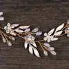 Haarclips Vintage gouden hoofdbanden ornamenten bladeren strass Flower Hairbands voor vrouwen meisje kopstuk bruiloft accessoires geschenken