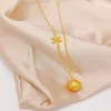 Pendant Necklaces Fine Jewelry Wholesale 18K Gold Slim Chain Link Necklace Fashion Snowflake Bell Woman Girl Birthday Wedding Gift