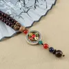 Collares colgantes Nepal Cruz Vajra largo budista Mala collar con cuentas de madera étnico bohemio Buda joyería de la suerte para mujeres y hombres