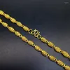Łańcuch pustego naszyjnika na żółte złoto męskie męskie koraliki transferowe łańcuch