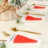 Juldekorationer bordsartiklar Holder Bag Hat Fork Knivens bestick väskor Xmas Party Dinner Table Ornament Home Decor Drop Delivery 202 SMTKW