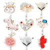 Key Rings Animal Retractable Badge Holder With Alligator Clip Cord Id Reel Dress Girl Horse Style Drop Delivery 2022 Smtzh