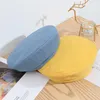 Berets 2022 Fashion Female Beret Solid Color Winter Cap Felt Trilby For Women Beige/Khaki/Black/Yellow/Blue/Orange