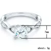 Anneaux de mariage classique 4 Zircon pierre femmes désherbage torsion avec cristal cérémonie de mariage ethnique femme bijoux anneau