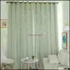 Tratamentos de janela de cortina Têxteis caseiros Jardim Hollow Star térmica Curtins Blackout para quartos da sala Blinds S Otluc