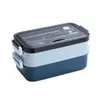 Roestvrijstalen servies lunchbox met soepkom voor schoolkinderen kantoormedewerker 2Layers microwae verwarming lunches container jnc243