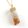 Pendant Necklaces FYSL Light Yellow Gold Color Irregular Shape Citrines Crystal Link Chain Necklace Trendy Jewelry