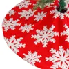 Decoraciones navideñas Falda de árbol de copo de nieve Rojo para árboles Adornos de estera Vacaciones