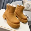 2022 New Winter Winter Boots Matte Cowwide Shicay Bottom Shicened Cotton Shoes Fur Fructed Snow Boot