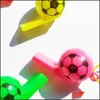 Bomboniera Fischietto da calcio in plastica Bambini Bomboniera Giocattolo Regali Pallacanestro Giochi sportivi Fischietti Fan Support Puntelli Mticolor Fy39 Dhhyv