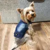 Vêtements pour chiens printemps Denim bleu chiot veste gilet avec col rabattu sans manches pour Yorkshire Chihuahua chiens-xs--xxl