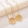 2022 Lettre Collier de bijoux pour femmes hommes zircon 26 lettres pendentif cercle or couleur ot mode4670931