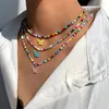 Choker Boho Etnisk stil Färgglada Miyuki -pärlor Butterfly Pendant Halsband för kvinnor Trend Y2K Hip Hop Collar Statement smycken