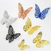 12 3D Hollow Butterfly Wall Stickers DIY Stickers For Home Decor Kids Room Party Wedding Decorative Butterflys Inventory RRA306