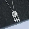 Chaînes Simple Mode Argent Plaqué Bijoux Personnalité Plume Dream Catcher Pendentifs Colliers Pour Femmes Cadeau Creative Accessoires