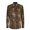 DSQ Phantom Turtle Leopard Print Cotton Shirt Mens Designer Shirts Brand Clothing Men L￥ng￤rmad kl￤nning Skjorta Hip Hop Style Topps 841778