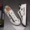 Designer Trend Heren Kleurrijke Dikke Bodem Schoenen Graffiti Patroon Causaal Flats Hiphop Punk Feest Bruiloft Loafers Mode Wandelschoenen Sneakers 38-43