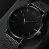 Men039s Watch 2021 Black Fashion Business Metal Hour Quartz Simple Watch en acier inoxydable Band Multicolor Watch250n6398710