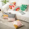 Kudde Pink Tufting Cover Brodery Decoration Pudowcase 45x45/30x50cm Boho Patchwork Sofa Living Room Home Decor