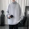 Herrenpullover Männer Rollkragenpullover Koreanische Mode Pullover Gestrickter fester Strickpullover Lässige Streetwear Lose Unisex