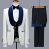 Men's Suits JELTOIN Brand Designs Men For Wedding Custom Made White Paisley Blazer Party Prom Groomsmen Groom Mens Tuxedo