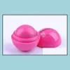 Lip Balm Cute Round Ball 3D Fruit Mouth Beauty Natural Moisturizing Lips Care Balms Lipstick Heal Dhi8U4084218