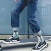 Erkek çorap kamuflaj harajuku tarzı retro çizgili pamuk çorap erkekler kişiselleştirilmiş gelgit kaykay