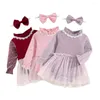Girl Dresses Princess Baby Dress Party Vestidos Infant Outfit Sequin Cute Clothing Tulle Romper Knitted Christmas Dreses