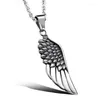 Pendentif Colliers Fashion Angel Wing Collier pour hommes Punk Hip Hop en acier inoxydable beau garçon fête bijoux cadeau