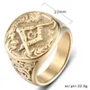 Cluster Rings Special Group Members Men Phoenix Pattern Stainless Steel Gold Letter A G Punk Ring Male Finger Jewelry Wholesale