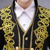 Стадия носить детские милые блейзер жилетки 3pcs набор костюмов для мальчиков Золотой цветок европейский корт Принс очаровательный сценический шоу костюм