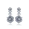 Pendientes colgantes Sweetheart Cubes Drop para mujer Regalo de moda Color oro blanco Clear Zircon Jewelry Dangling LD011301