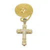 Kedjor Hip Hop Cross Pendant Necklace Micro Pave Cubic Zirconia Egyptian Style