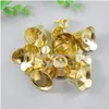 Charms Christmas Jingle Bells Mini Xmas Hanging Fai da te Gold Wind Tree Ornament Party Bomboniere decorative Drop Delivery 2022 Am45A