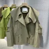 Trench femme 2022 printemps automne mode Double boutonnage court coupe-vent veste femme ample haut décontracté