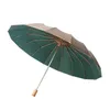 Paraplyer stora 16 benguldgummi solskydd paraply manuell vikbar solskyddsmedel UV vindtät paraply för kvinnor soligt och regnigt paraply