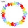 Fleurs décoratives 10 pièces couronne de cheveux colorée Applications larges couvre-chef attrayant tissu Hula accessoires Hawaii pour le bal