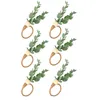 Pierścienie serwetki Eukaliptus ręcznie robione drewniane koraliki wystrój domu faux zieleń posiadaczy na wesele imprezę itp.