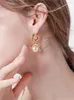 Orecchini a bottone Kshmir retrò geometrico irregolare perla rotonda oro C glifo femminile appeso gioielli tipo di gancio